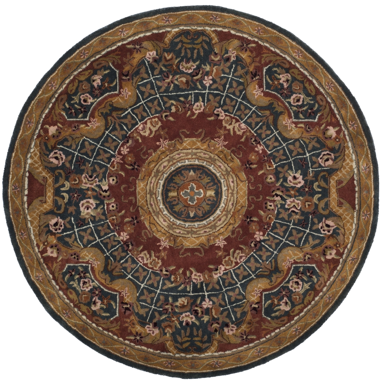 SAFAVIEH Classic Collection CL304C Handmade Assorted Rug - 8' Round