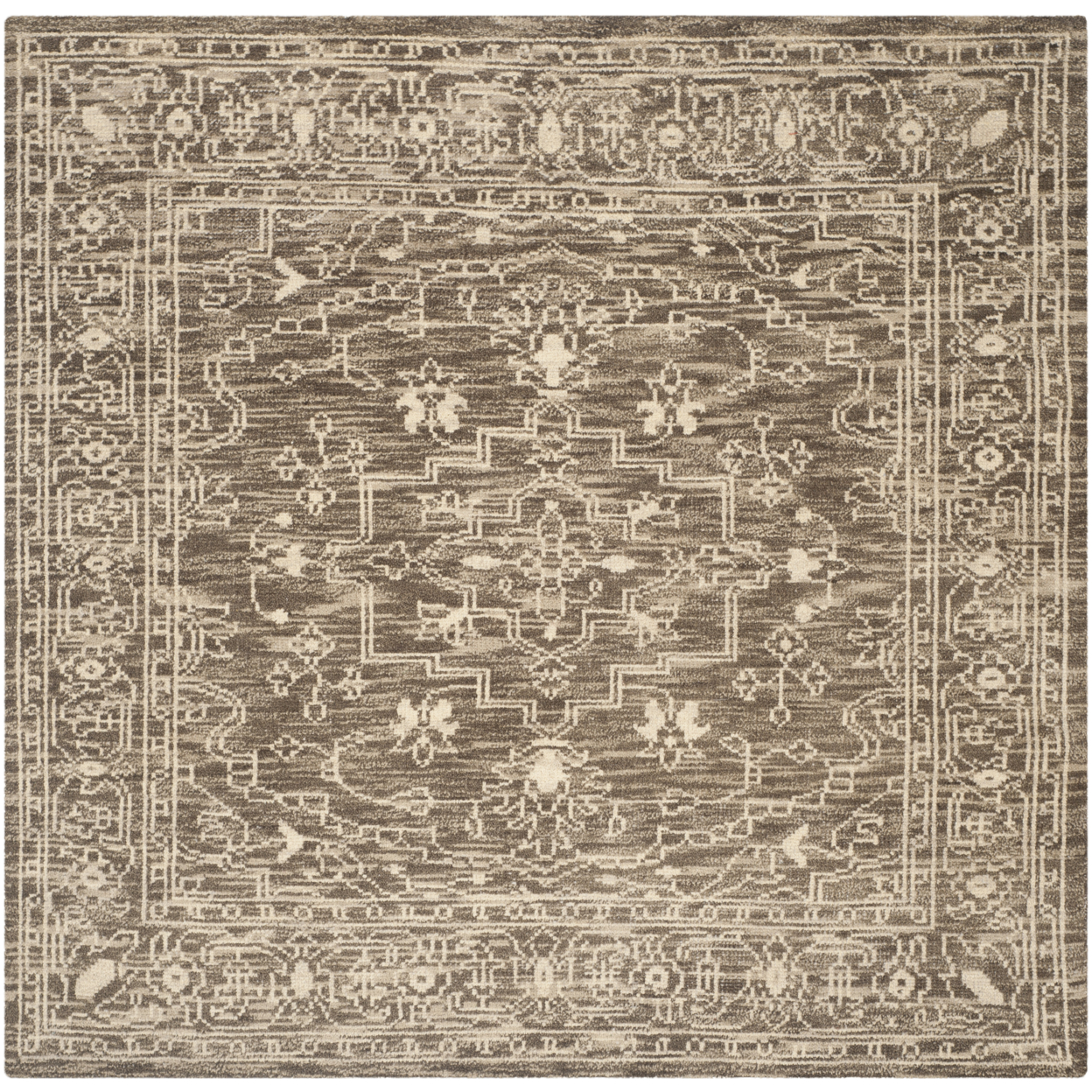 SAFAVIEH Kenya KNY682A Hand-knotted Brown / Beige Rug - 7' Square