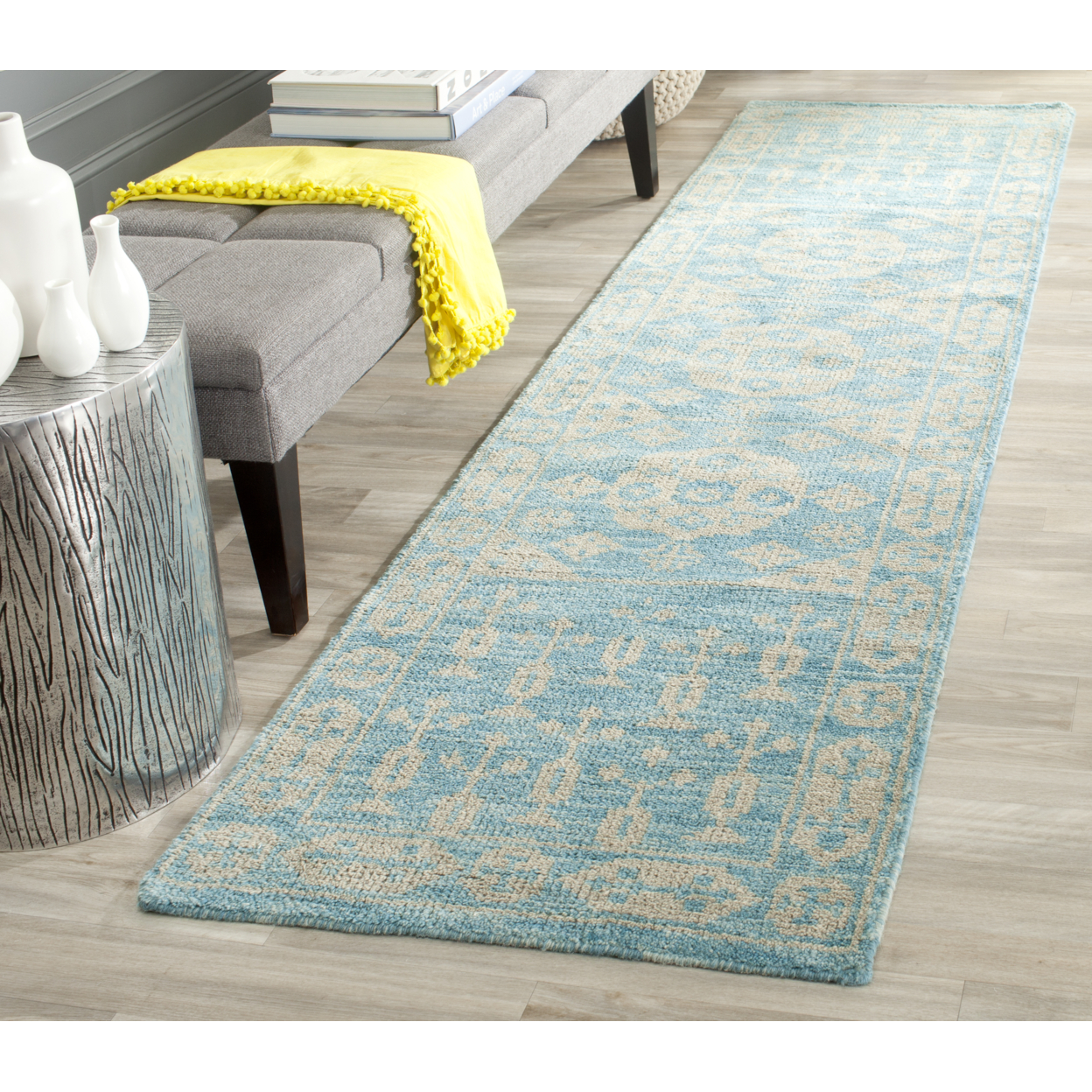 SAFAVIEH Kenya Collection KNY683A Hand-knotted Blue Rug - 7' Square