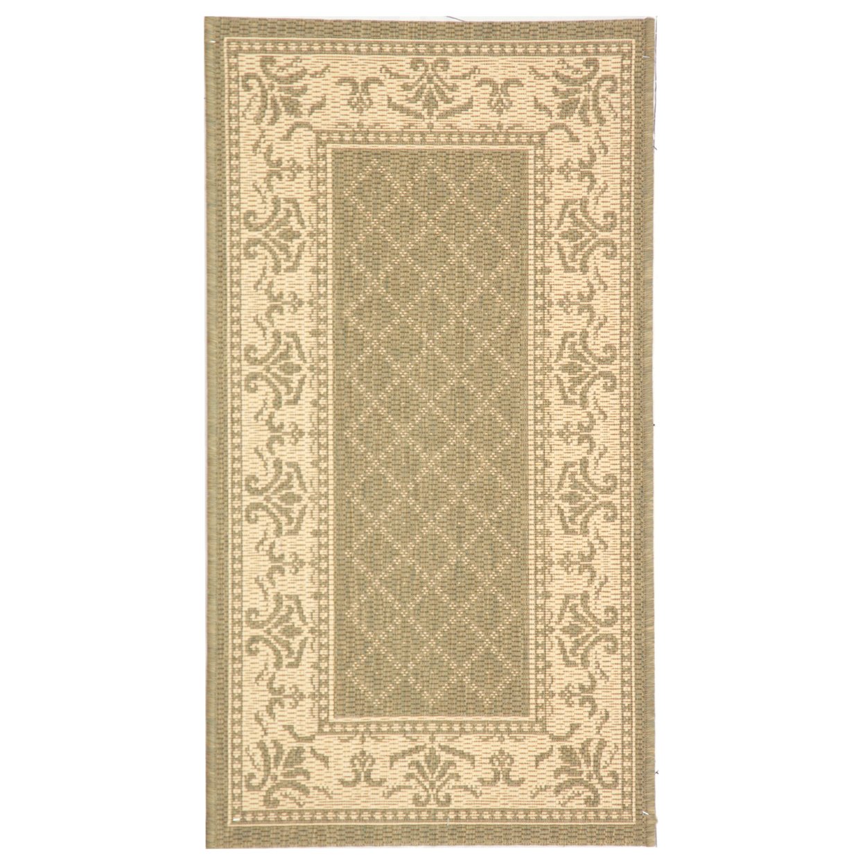 SAFAVIEH Outdoor CY0901-1E06 Courtyard Olive / Natural Rug - 7' 10 Square