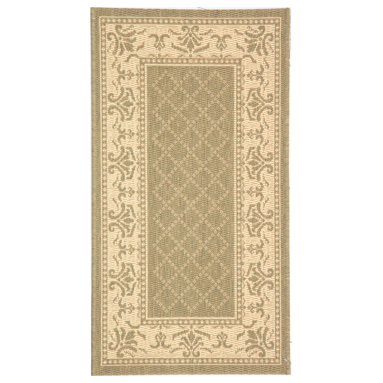SAFAVIEH Outdoor CY0901-1E06 Courtyard Olive / Natural Rug - 5' 3 X 7' 7