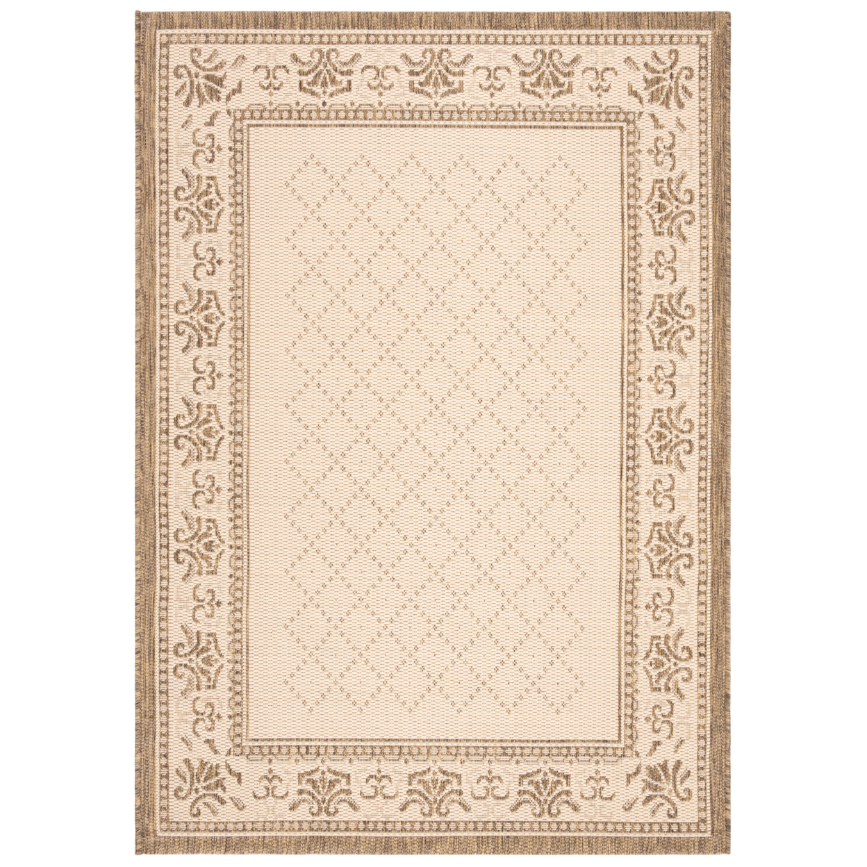 SAFAVIEH Outdoor CY0901-3001 Courtyard Natural / Brown Rug - 4' X 5' 7