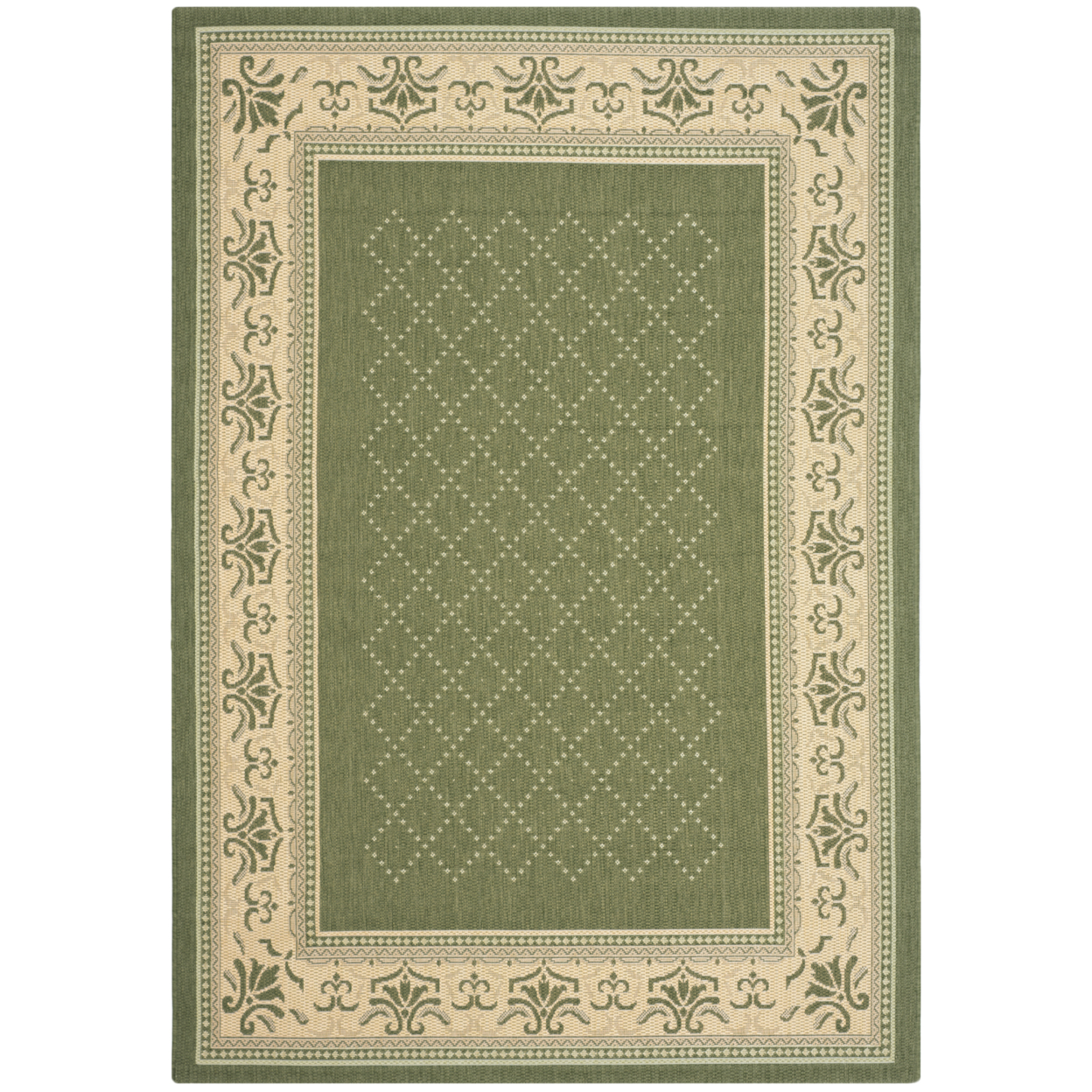 SAFAVIEH Outdoor CY0901-1E06 Courtyard Olive / Natural Rug - 4' X 5' 7