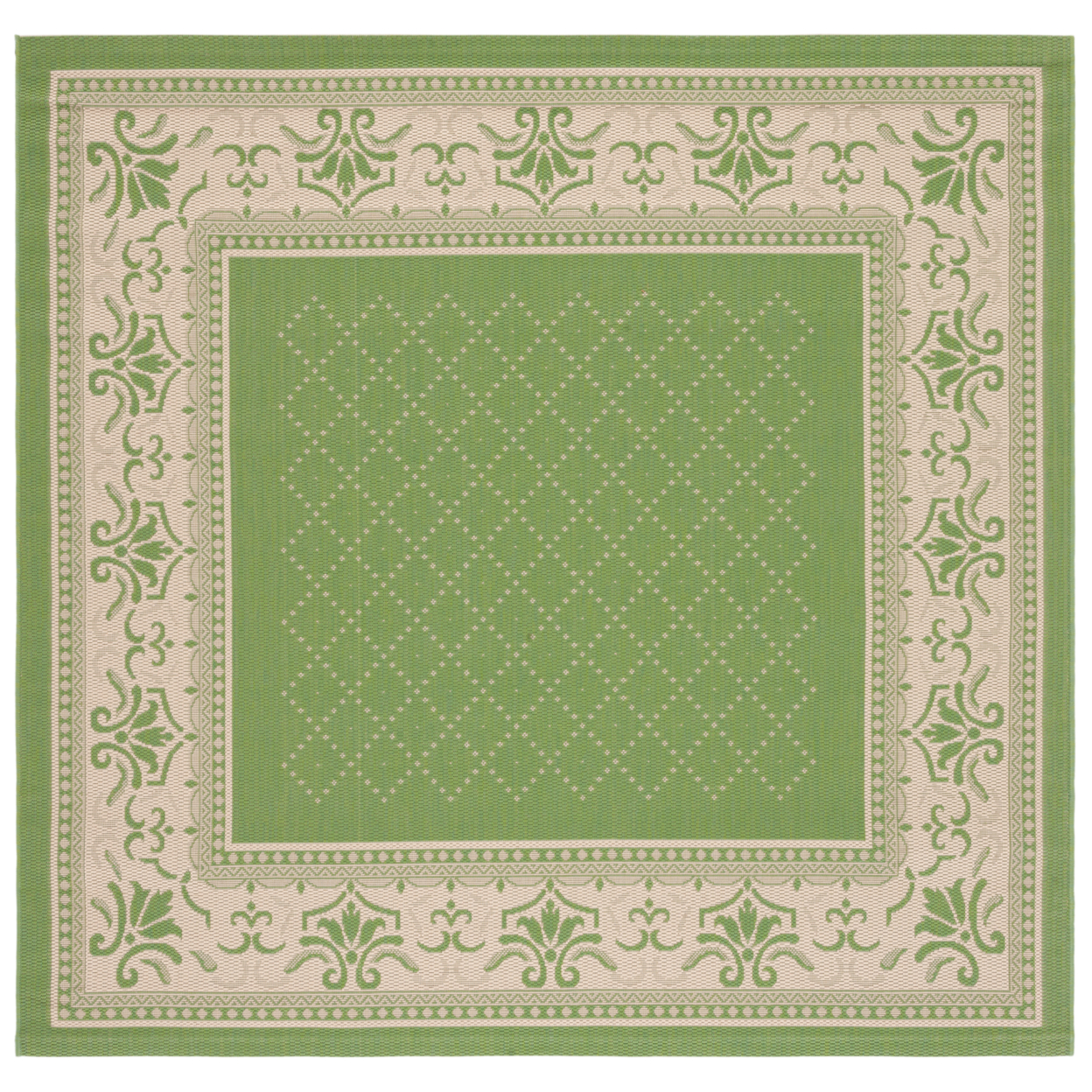 SAFAVIEH Outdoor CY0901-1E06 Courtyard Olive / Natural Rug - 6' 7 Square