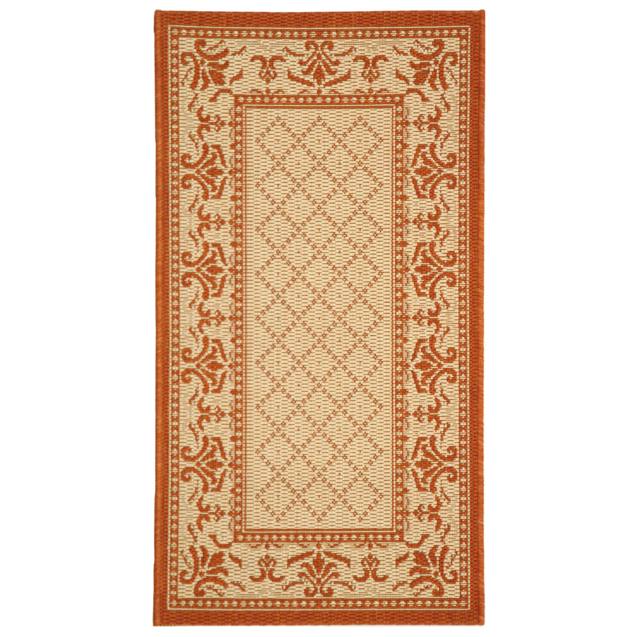 SAFAVIEH Outdoor CY0901-3201 Courtyard Natural / Terra Rug - 7' 10 Square