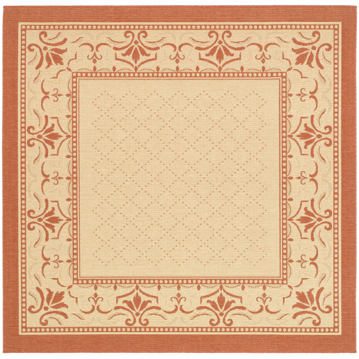 SAFAVIEH Outdoor CY0901-3201 Courtyard Natural / Terra Rug - 7' 10 Square