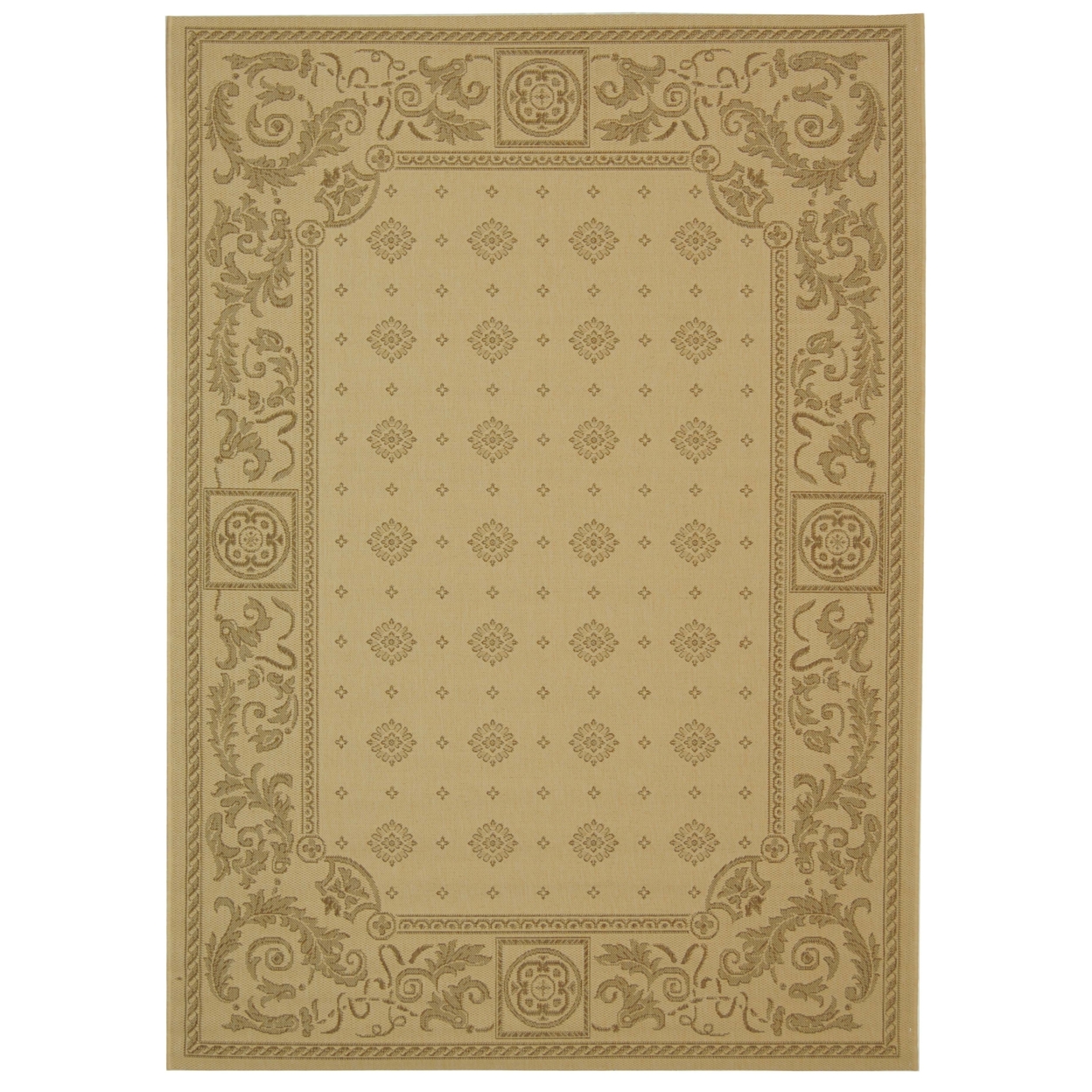 SAFAVIEH Outdoor CY1356-3001 Courtyard Natural / Brown Rug - 6' 7 X 9' 6