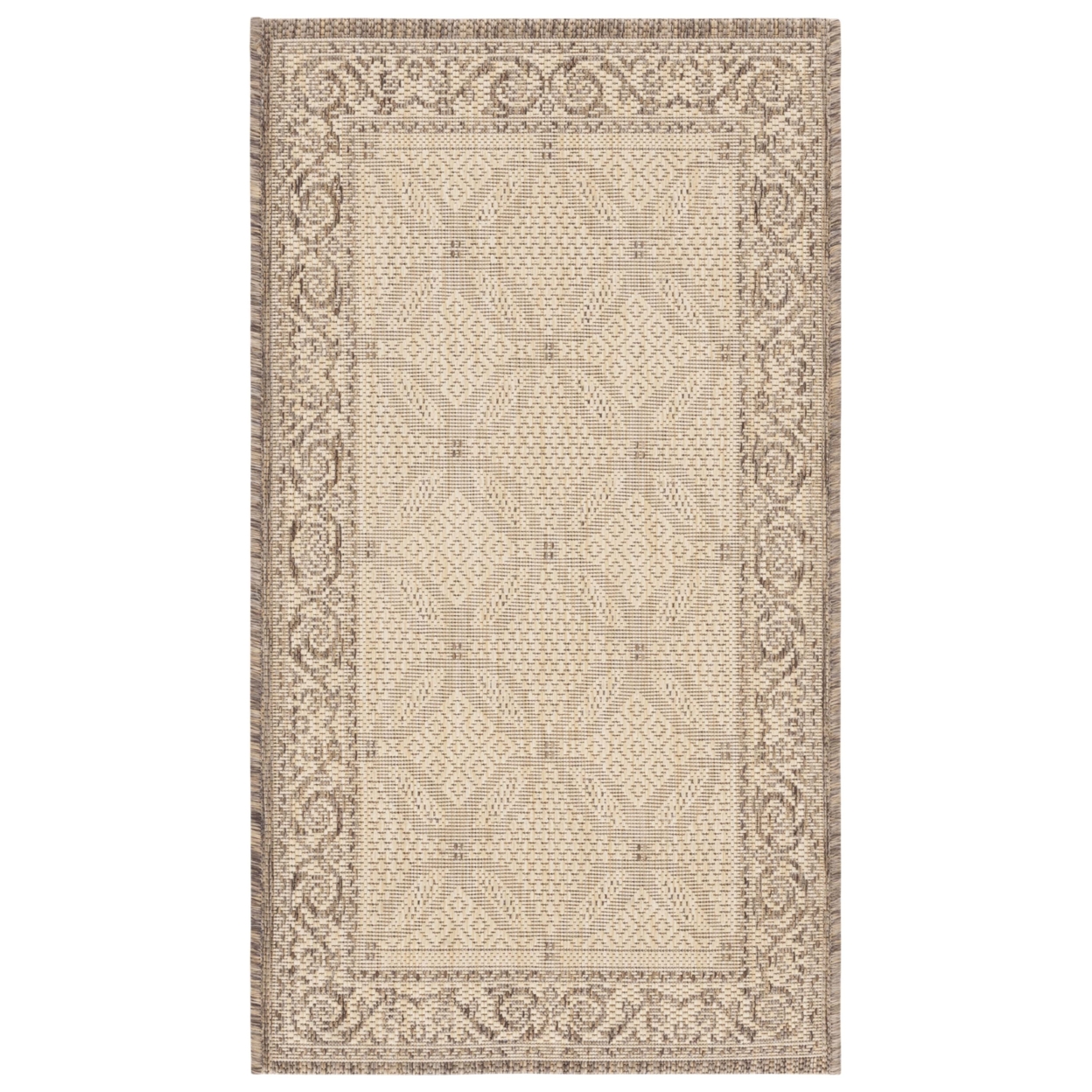 SAFAVIEH Outdoor CY1502-3001 Courtyard Natural / Brown Rug - 2' 3 X 6' 7