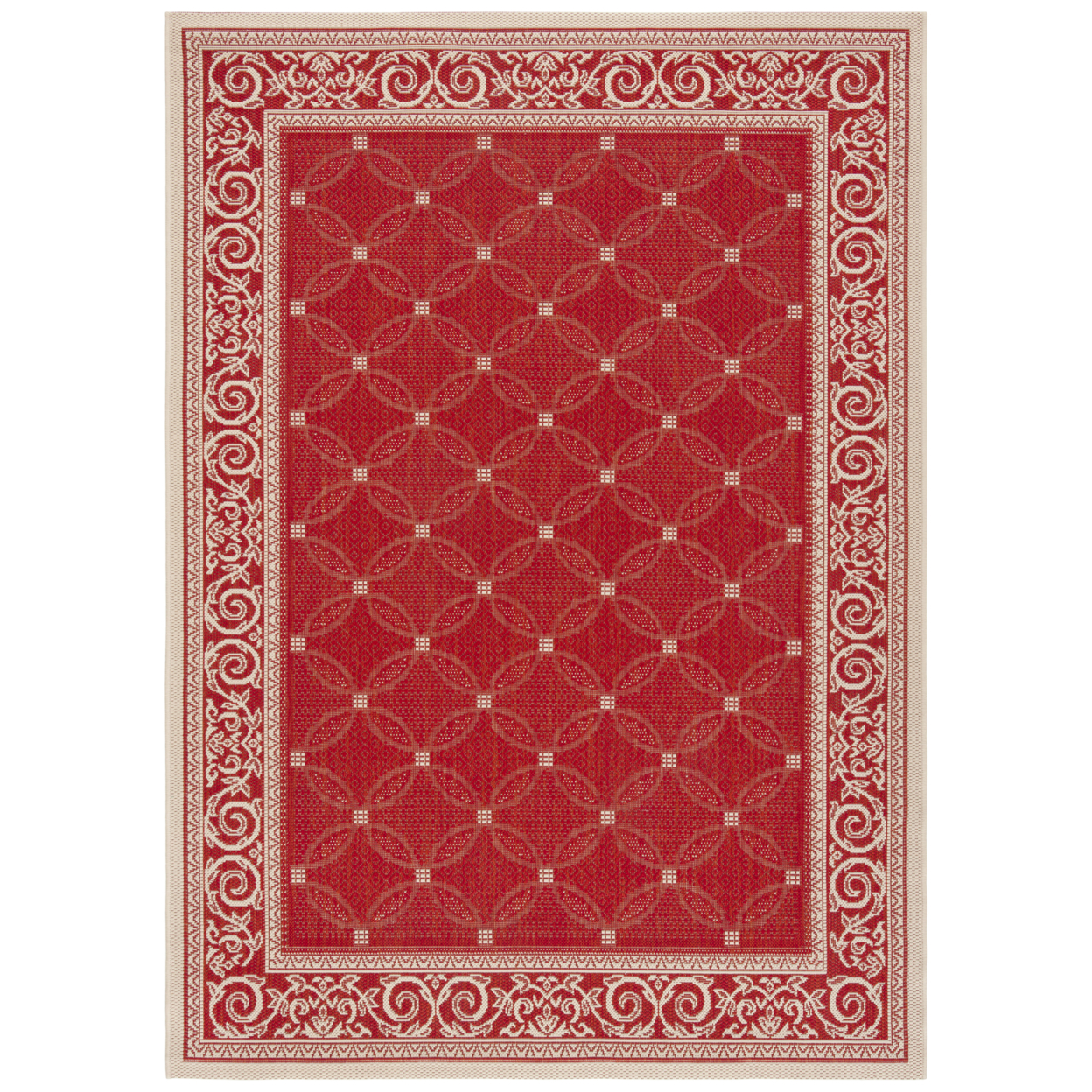 SAFAVIEH Outdoor CY1502-3707 Courtyard Red / Natural Rug - 9' X 12'
