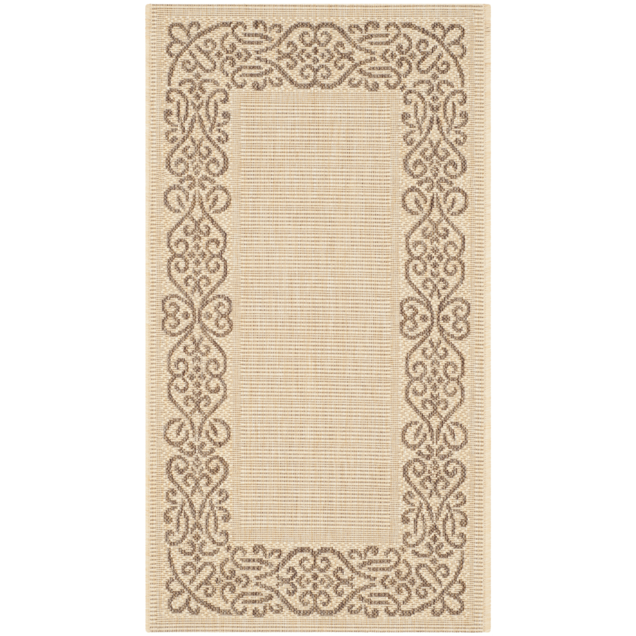 SAFAVIEH Outdoor CY1588-3001 Courtyard Natural / Brown Rug - 6' 7 X 9' 6