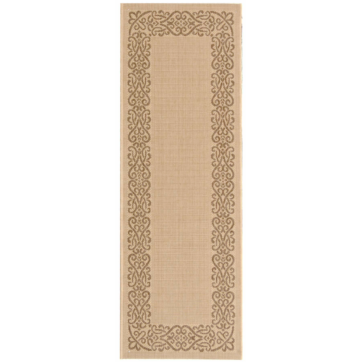 SAFAVIEH Outdoor CY1588-3001 Courtyard Natural / Brown Rug - 2' 3 X 12'
