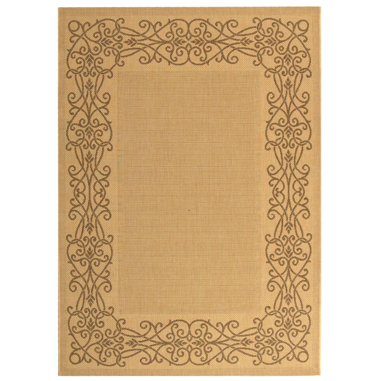 SAFAVIEH Outdoor CY1588-3001 Courtyard Natural / Brown Rug - 5' 3 X 7' 7