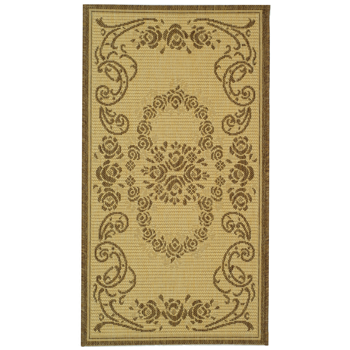 SAFAVIEH Outdoor CY1893-3001 Courtyard Natural / Brown Rug - 6' 7 X 9' 6
