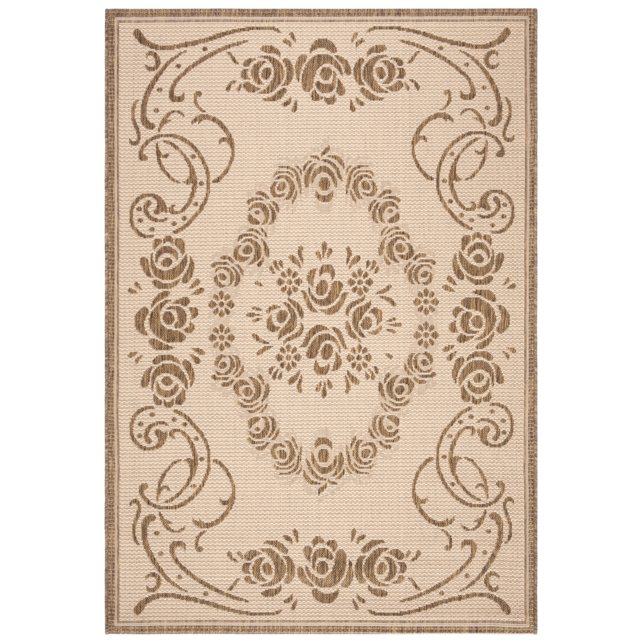 SAFAVIEH Outdoor CY1893-3001 Courtyard Natural / Brown Rug - 4' X 5' 7
