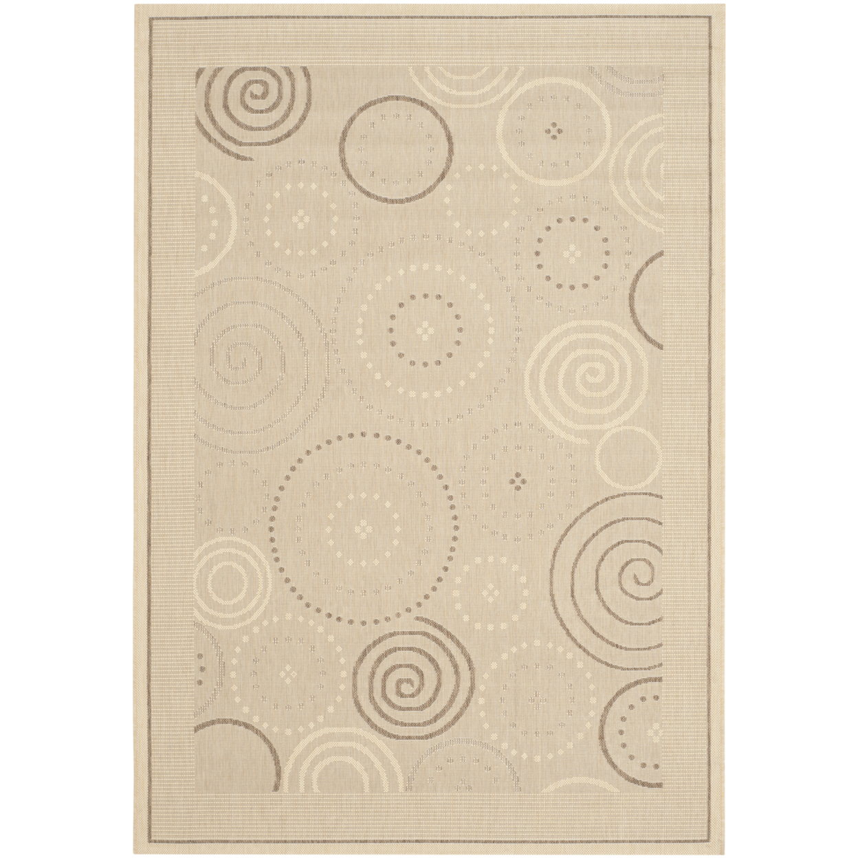SAFAVIEH Outdoor CY1906-3001 Courtyard Natural / Brown Rug - 4' X 5' 7