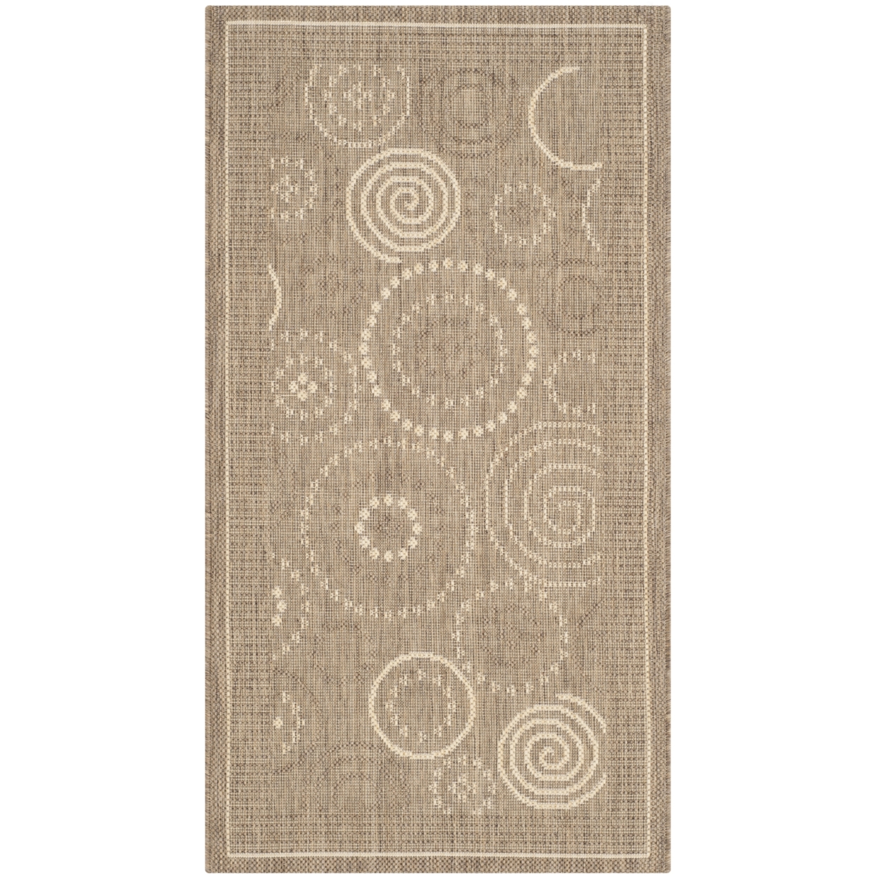 SAFAVIEH Outdoor CY1906-3009 Courtyard Brown / Natural Rug - 4' X 5' 7