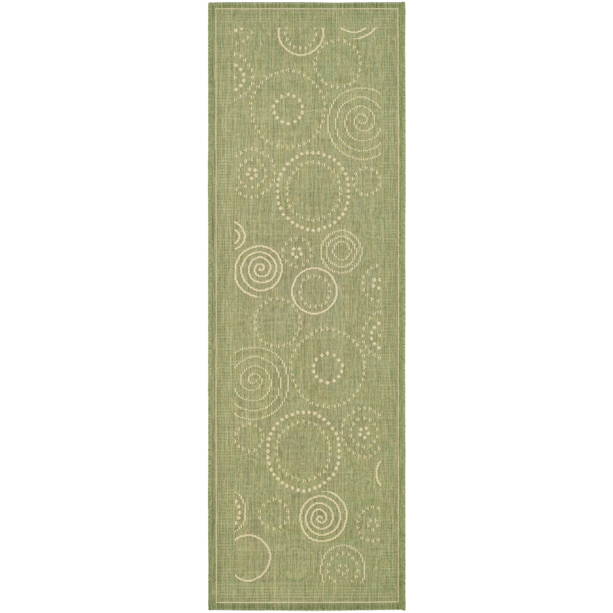 SAFAVIEH Outdoor CY1906-1E06 Courtyard Olive / Natural Rug - 2' 3 X 6' 7