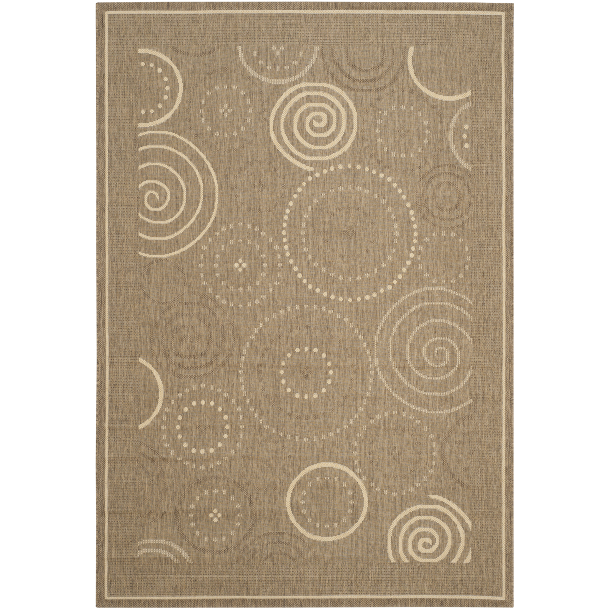 SAFAVIEH Outdoor CY1906-3009 Courtyard Brown / Natural Rug - 5' 3 X 7' 7