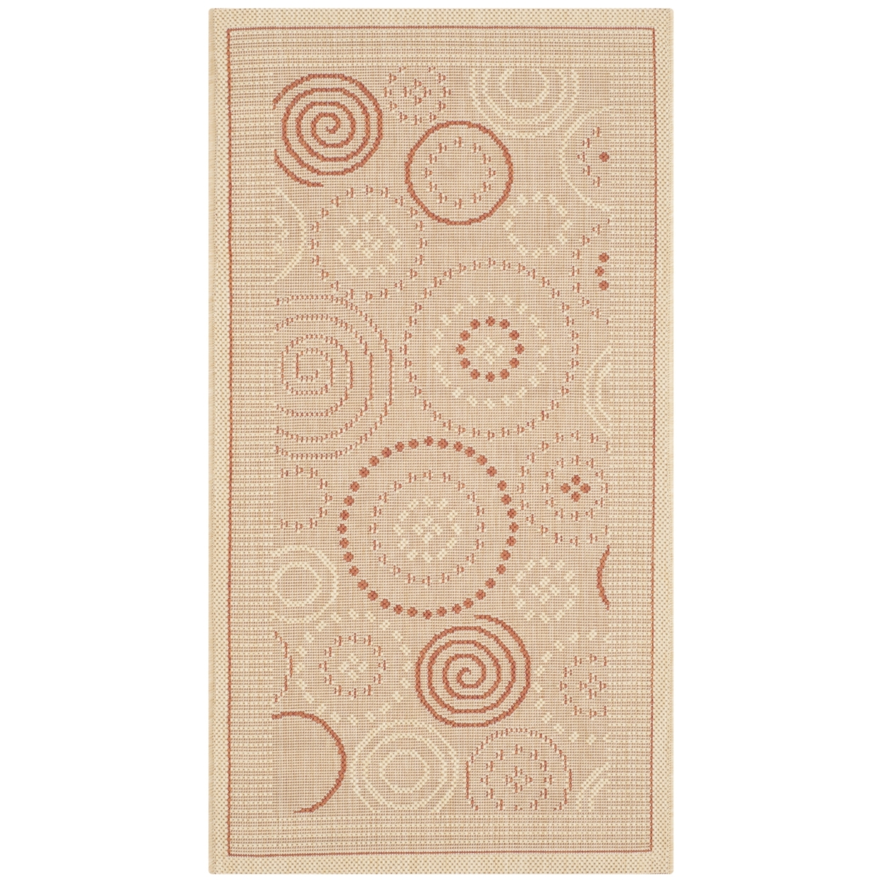 SAFAVIEH Outdoor CY1906-3201 Courtyard Natural / Terra Rug - 6' 7 Square