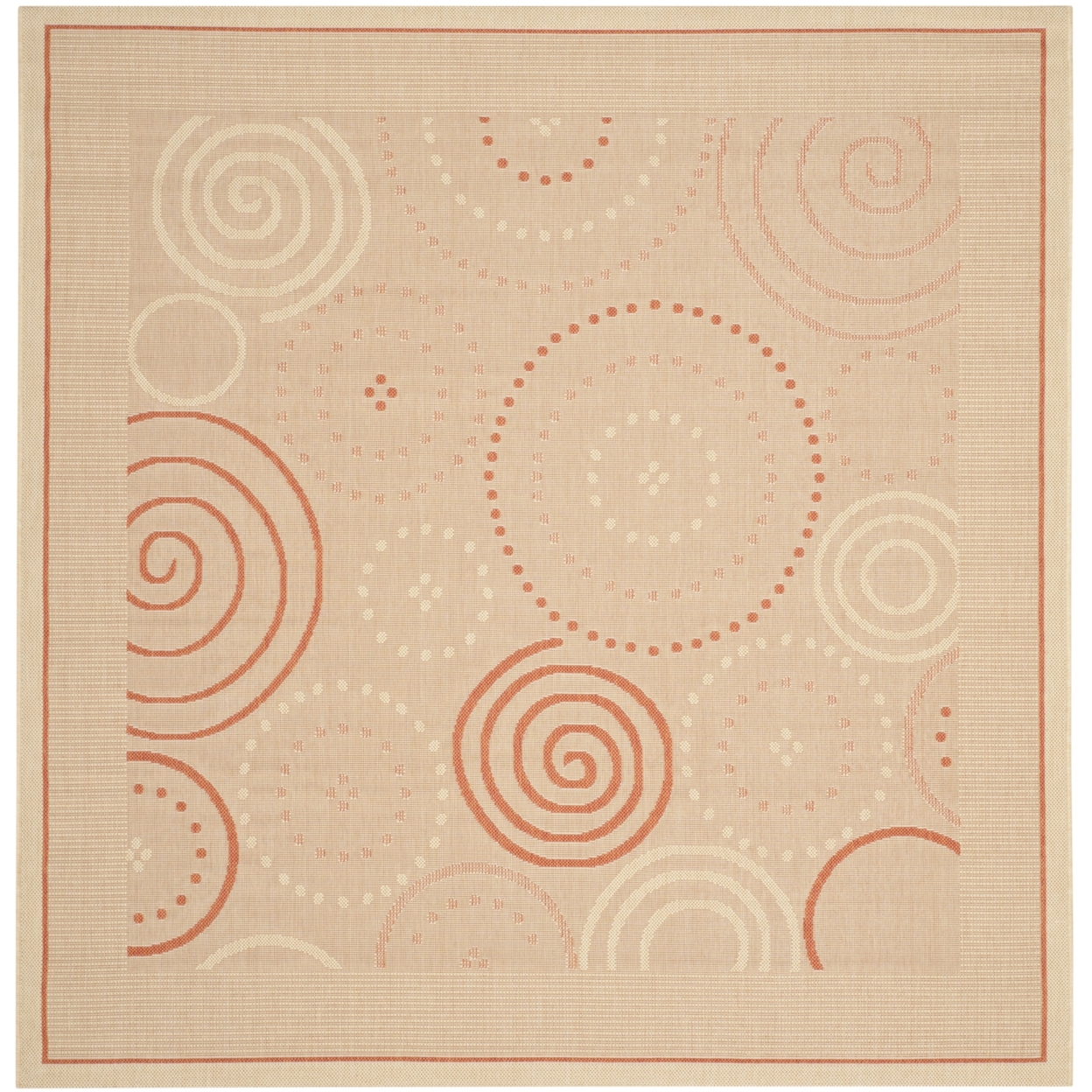 SAFAVIEH Outdoor CY1906-3201 Courtyard Natural / Terra Rug - 7' 10 Square