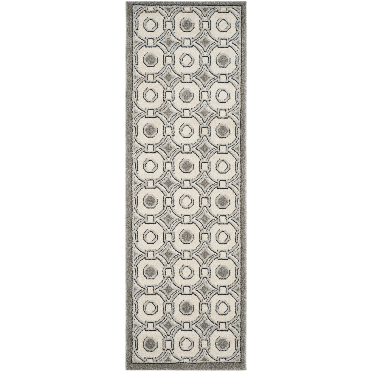 SAFAVIEH Amherst Collection AMT431E Ivory / Grey Rug - 2' 3 X 7'