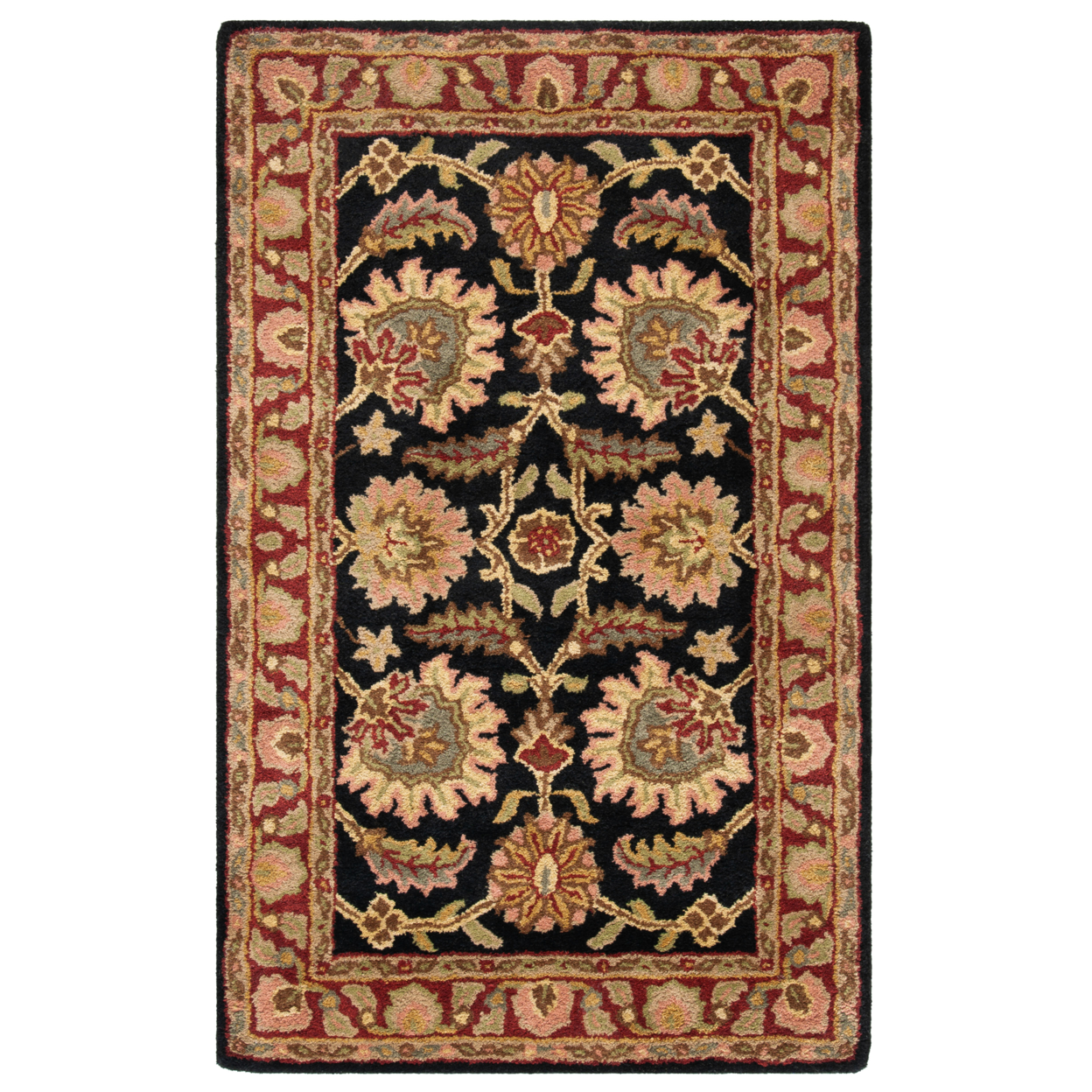 SAFAVIEH Classic Collection CL359A Handmade Navy/Red Rug - 4' 6 X 6' 6 Oval