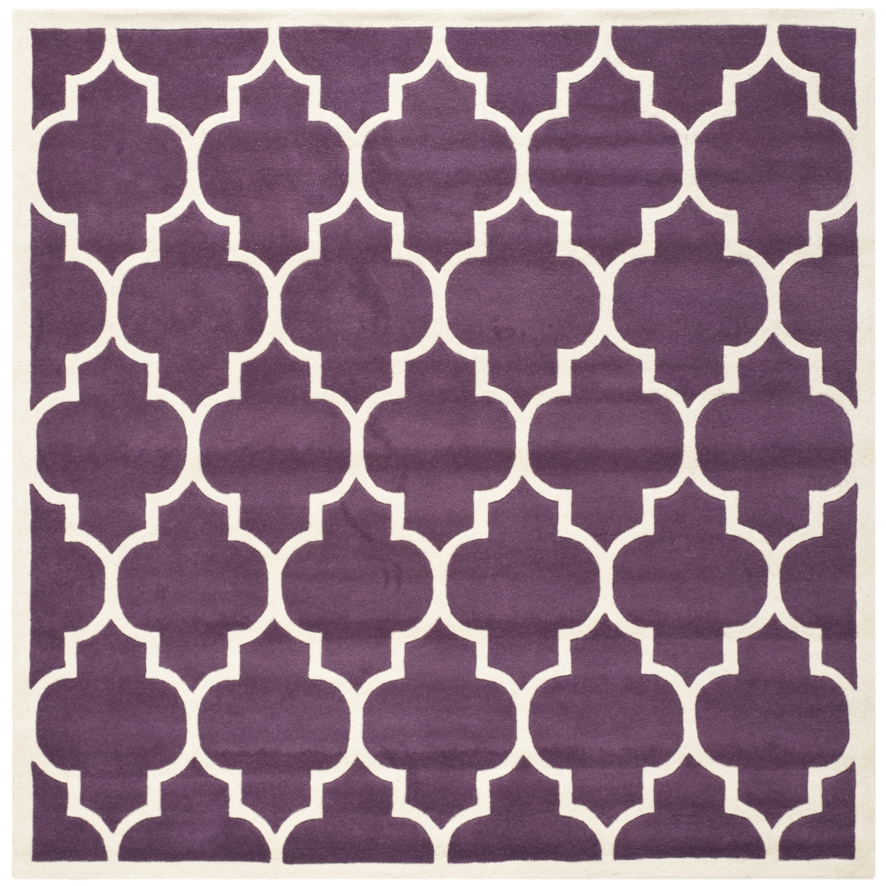 SAFAVIEH Chatham CHT733F Handmade Purple / Ivory Rug - 8' 9 Square