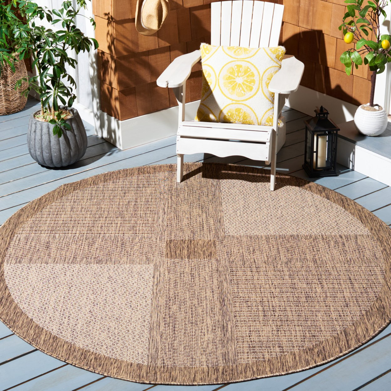 SAFAVIEH Outdoor CY1928-3009 Courtyard Brown / Natural Rug - 8' X 11'