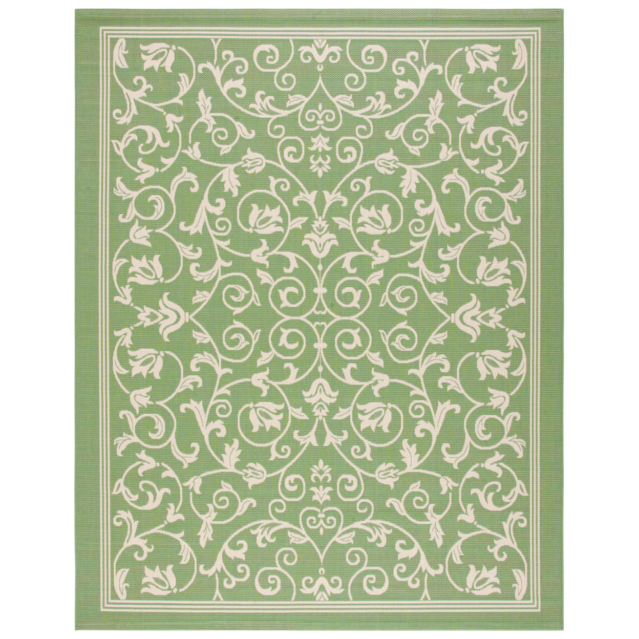 SAFAVIEH Outdoor CY2098-1E06 Courtyard Olive / Natural Rug - 5' 3 X 7' 7