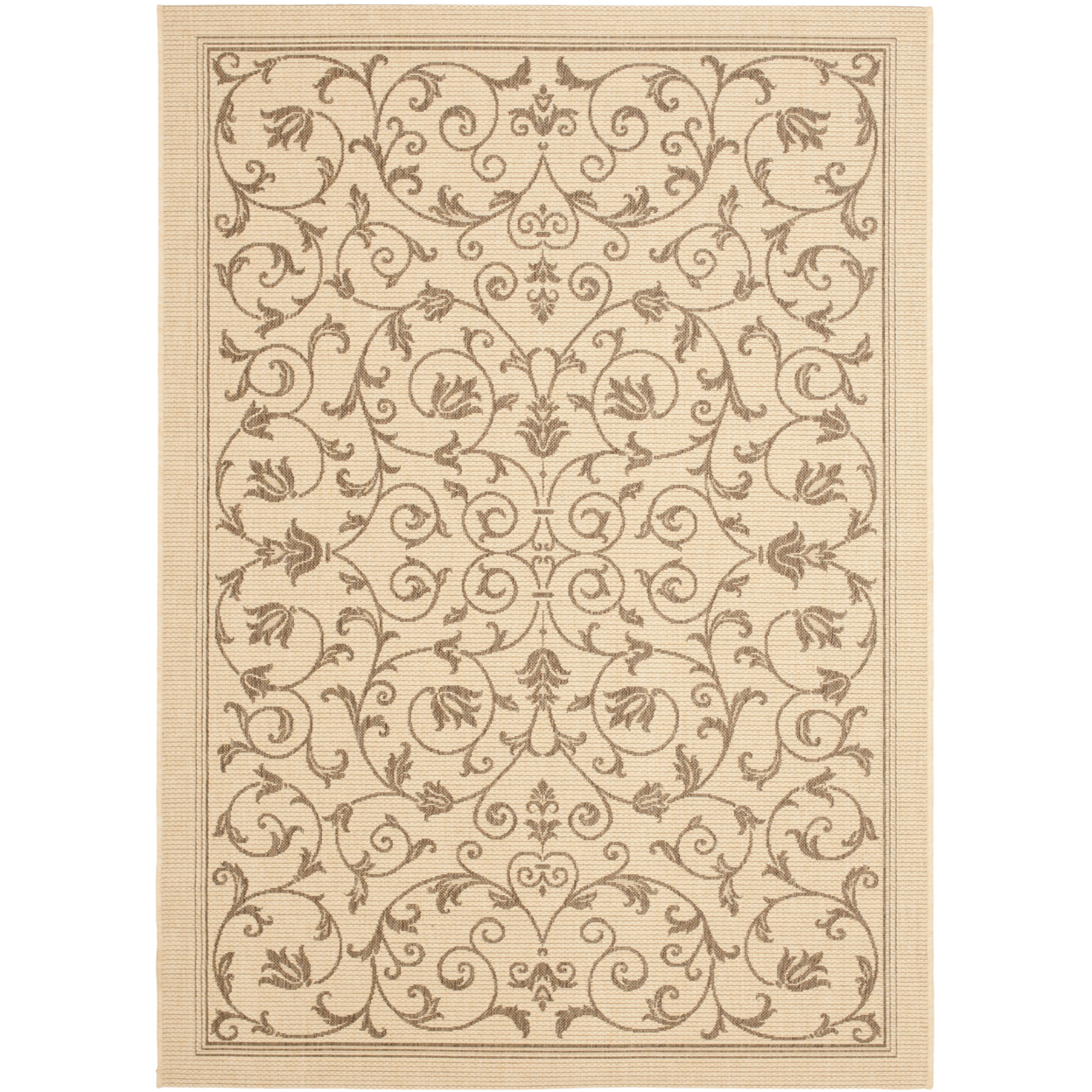 SAFAVIEH Outdoor CY2098-3001 Courtyard Natural / Brown Rug - 5' 3 X 7' 7