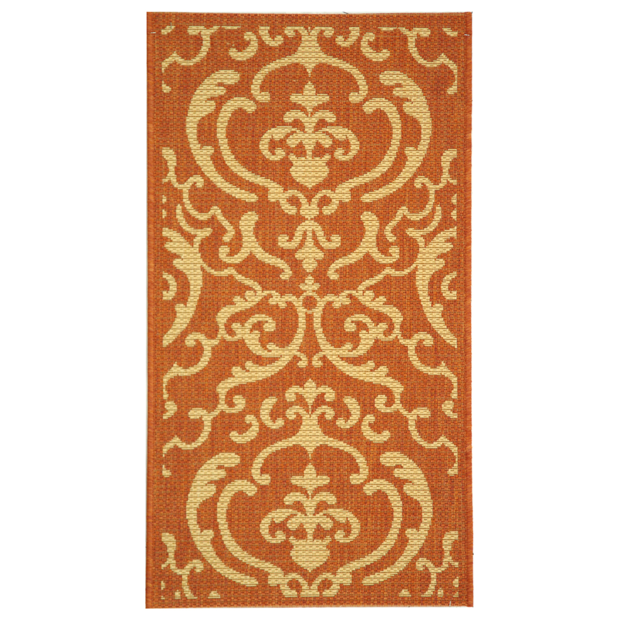 SAFAVIEH Outdoor CY2663-3202 Courtyard Terracotta / Natural Rug - 6' 7 Square
