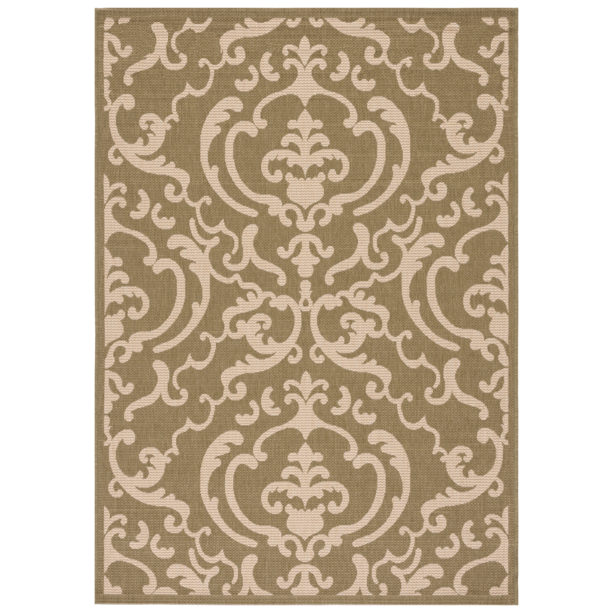 SAFAVIEH Outdoor CY2663-1E06 Courtyard Olive / Natural Rug - 5' 3 X 7' 7