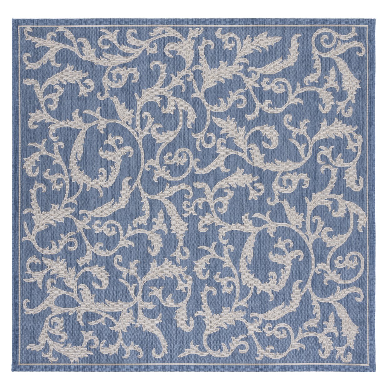 SAFAVIEH Outdoor CY2653-3103 Courtyard Blue / Natural Rug - 6' 7 Square