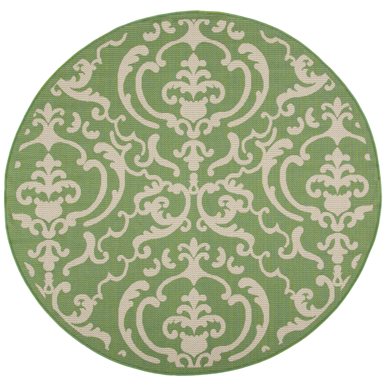 SAFAVIEH Outdoor CY2663-1E06 Courtyard Olive / Natural Rug - 6' 7 Round