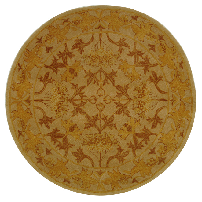 SAFAVIEH Anatolia AN541B Handmade Beige / Gold Rug - 4' Round