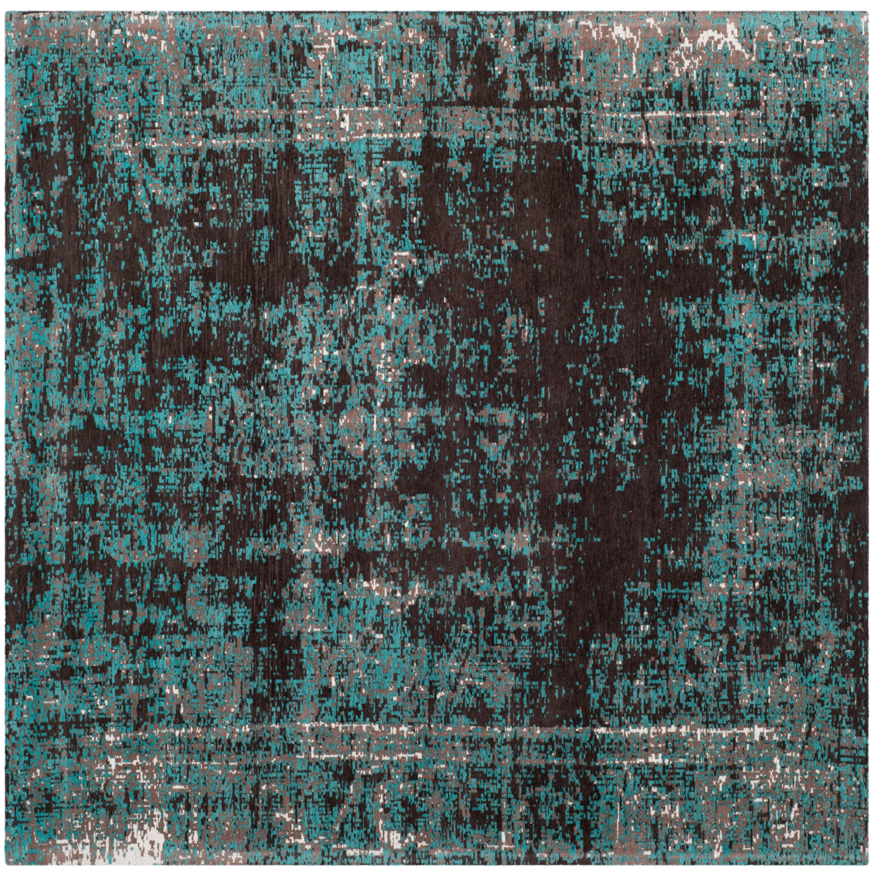 SAFAVIEH Classic Vintage CLV225A Teal / Brown Rug - 6' Square
