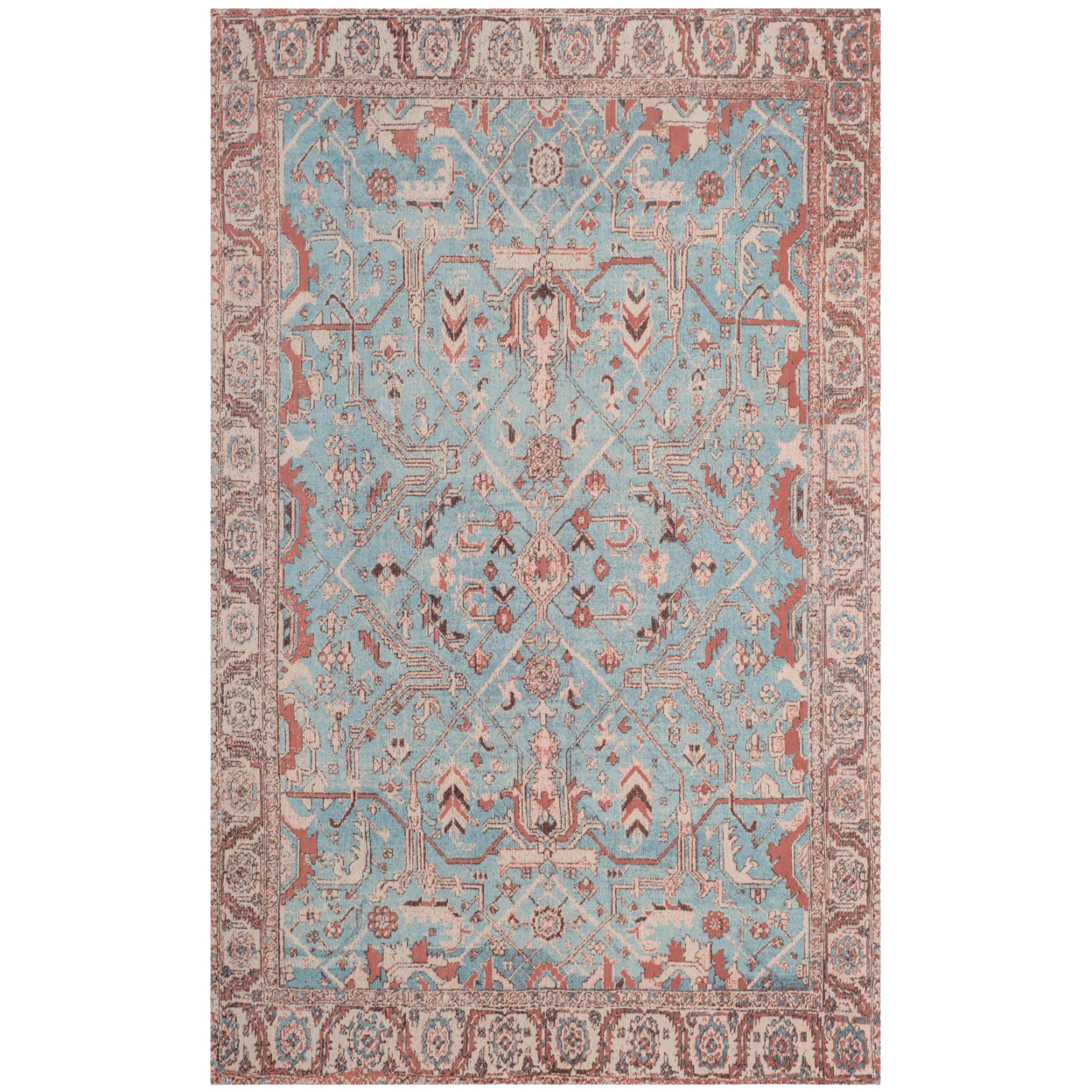 SAFAVIEH Classic Vintage Collection CLV303A Blue/Red Rug - 5' X 8'