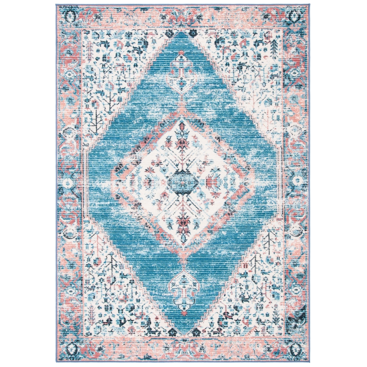 SAFAVIEH Journey Collection JNY149A Ivory / Blue Rug - 8-9 X 12