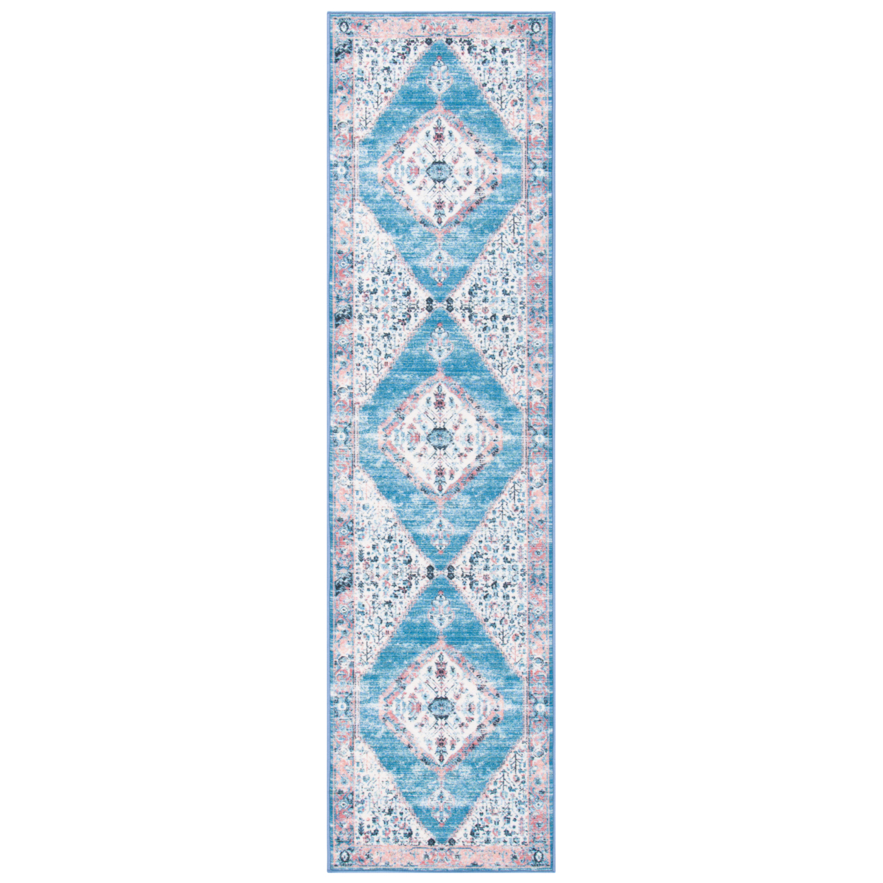 SAFAVIEH Journey Collection JNY149A Ivory / Blue Rug - 2-4 X 9