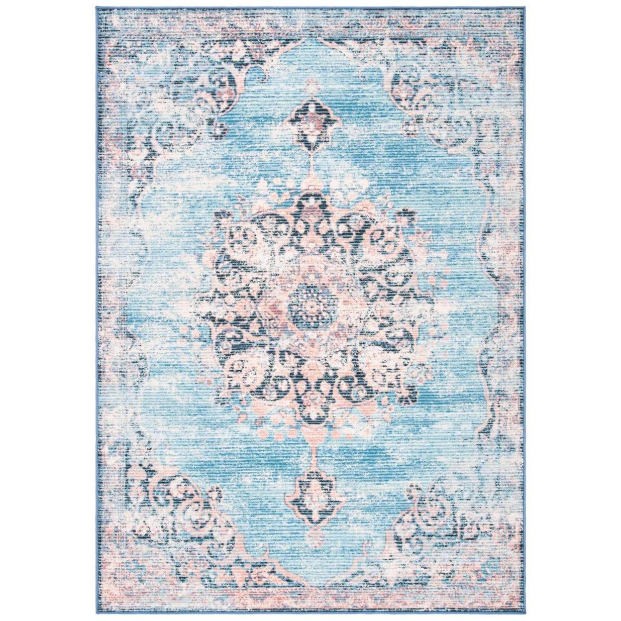 SAFAVIEH Journey Collection JNY152M Turquoise / Pink Rug - 5-5 X 7-7