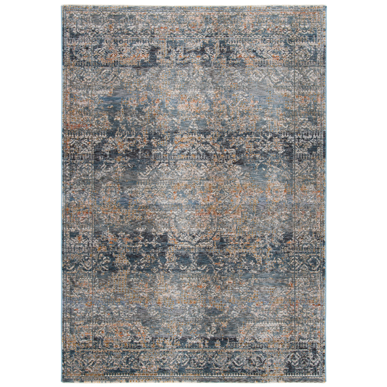 SAFAVIEH Limitee Collection LIM748H Charcoal / Blue Rug - 5' 1 X 7' 6