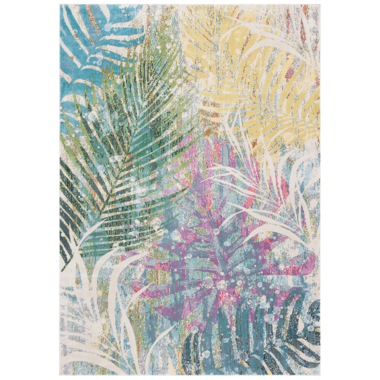 SAFAVIEH Lillian Collection LLN307Y Green / Blue Rug - 6' 7 Square