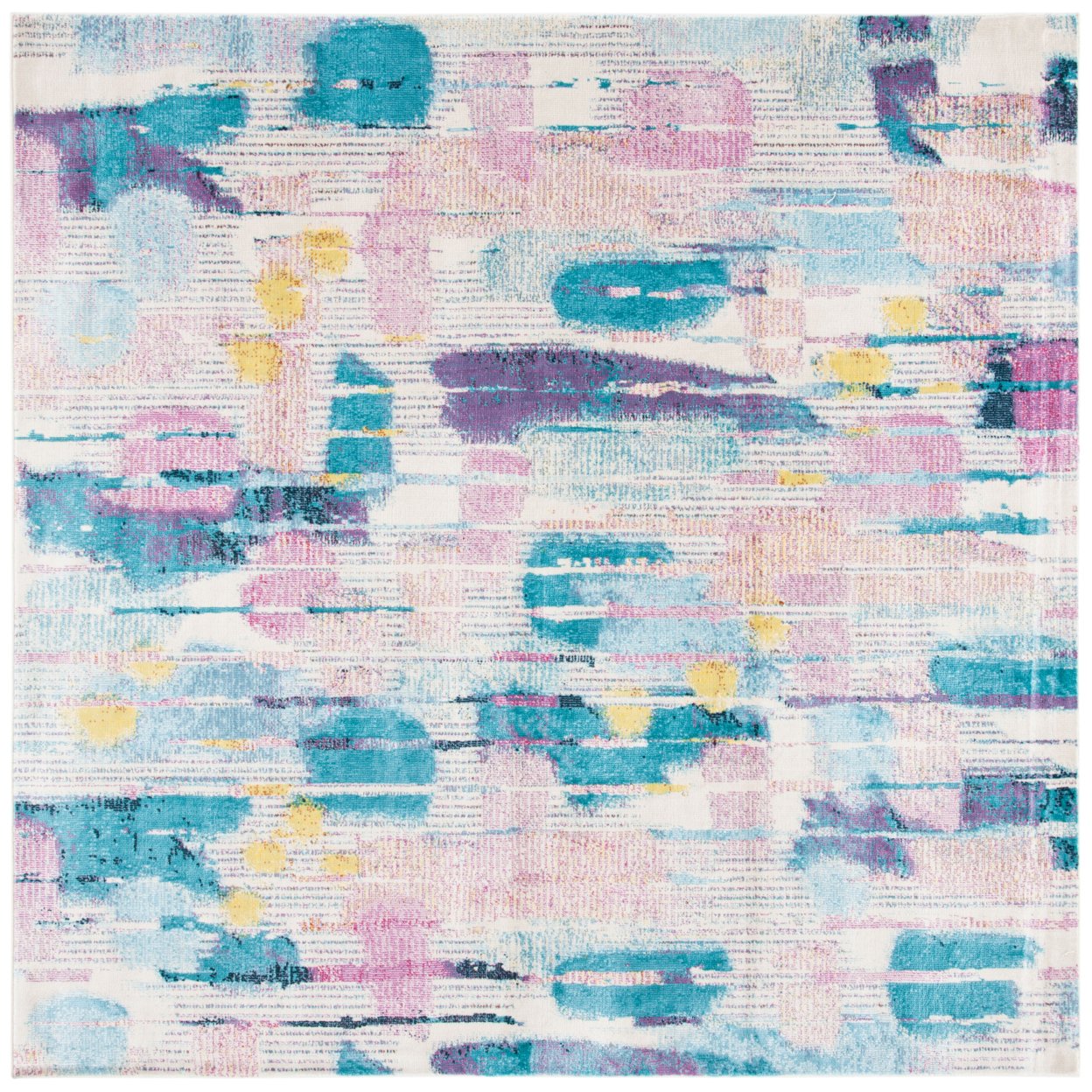 SAFAVIEH Lillian Collection LLN375U Pink / Turquoise Rug - 3' Square