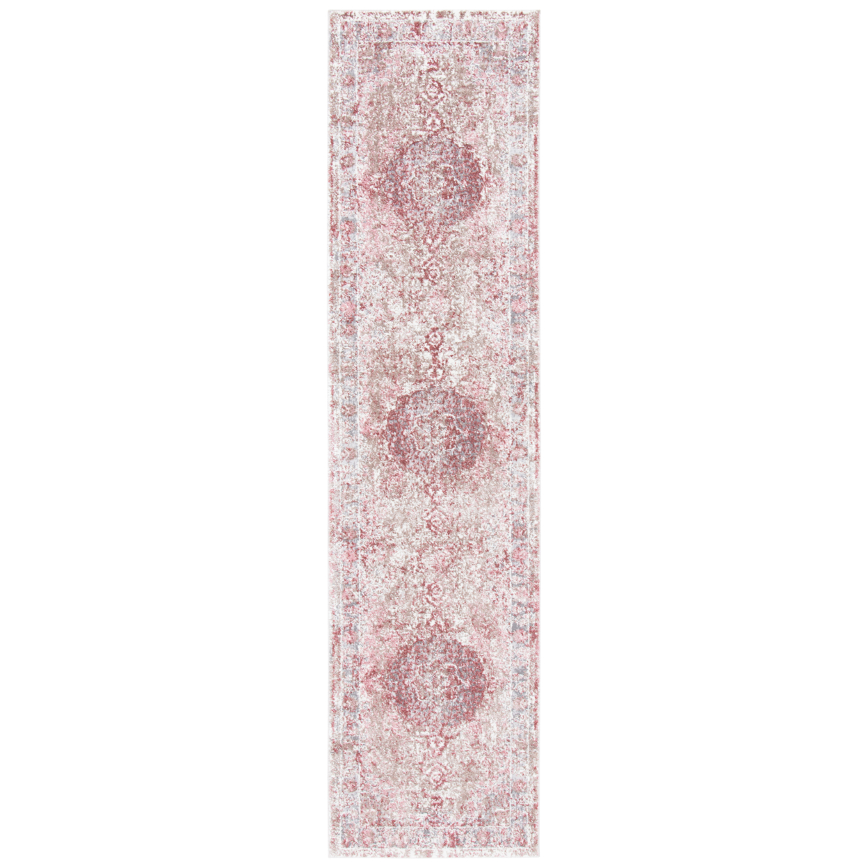 SAFAVIEH Lilypond Collection LLP843A Ivory / Rose Rug - 2' X 6'
