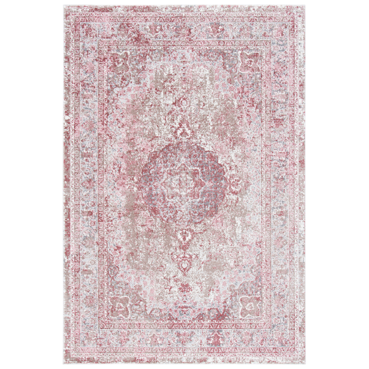 SAFAVIEH Lilypond Collection LLP843A Ivory / Rose Rug - 6' 7 Round