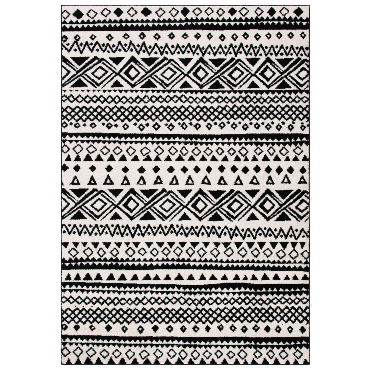 SAFAVIEH Mercer Collection MRE415A Ivory / Charcoal Rug - 5-3 X 7-6