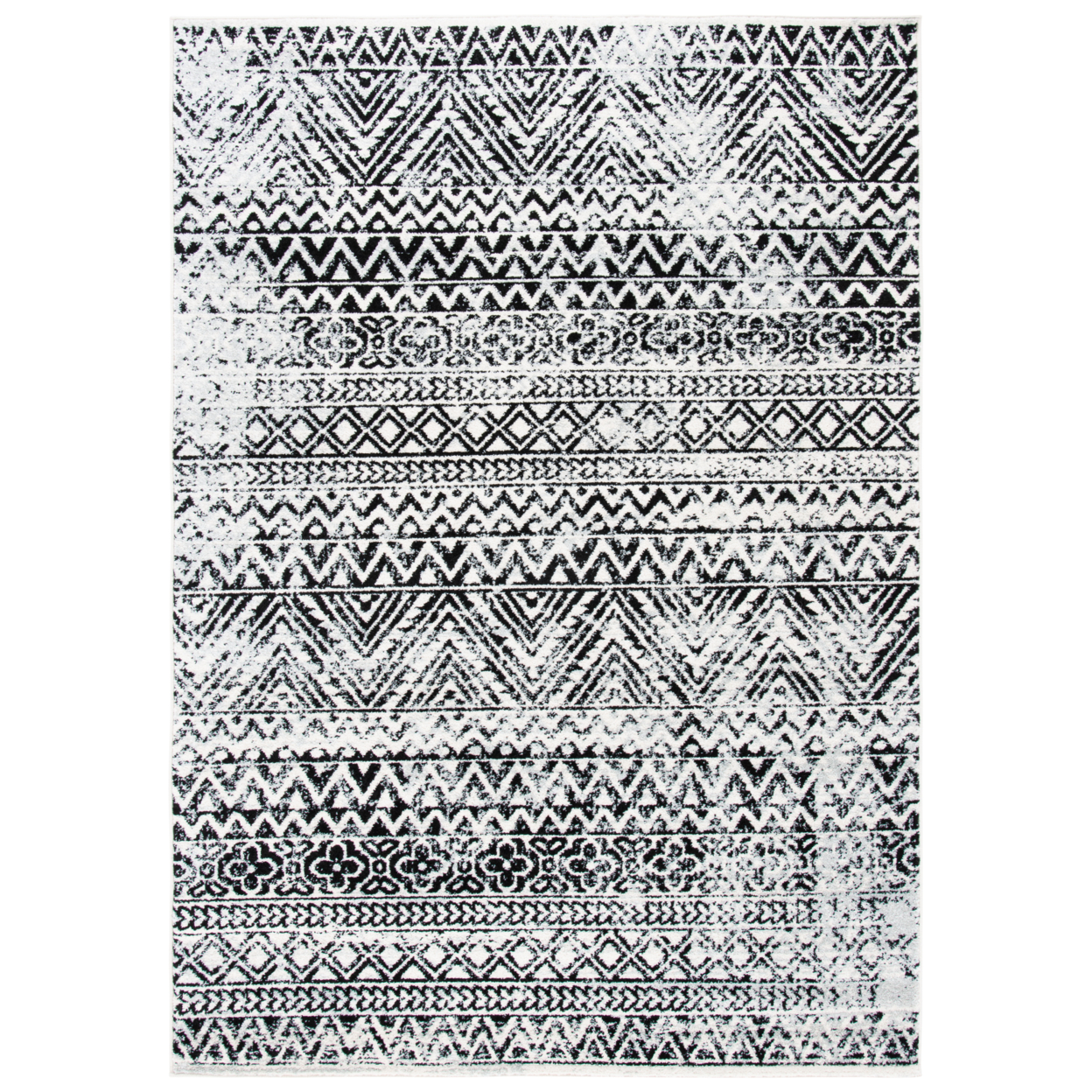 SAFAVIEH Mercer Collection MRE416A Ivory / Charcoal Rug - 9 X 12