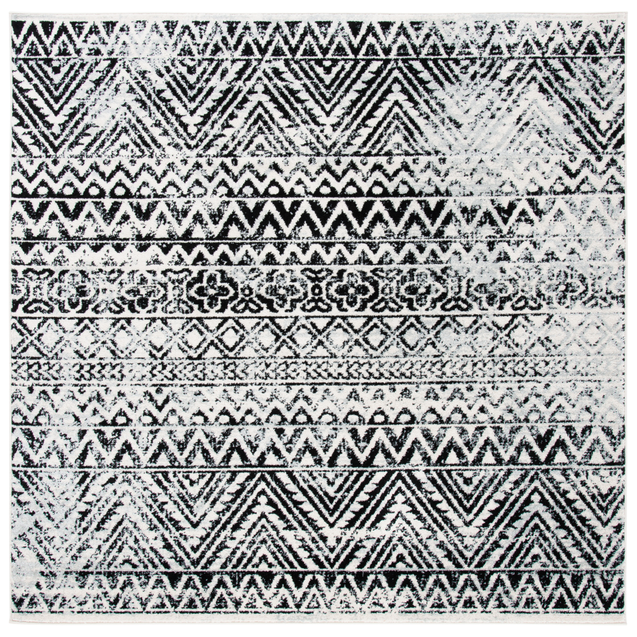 SAFAVIEH Mercer Collection MRE416A Ivory / Charcoal Rug - 4 X 6