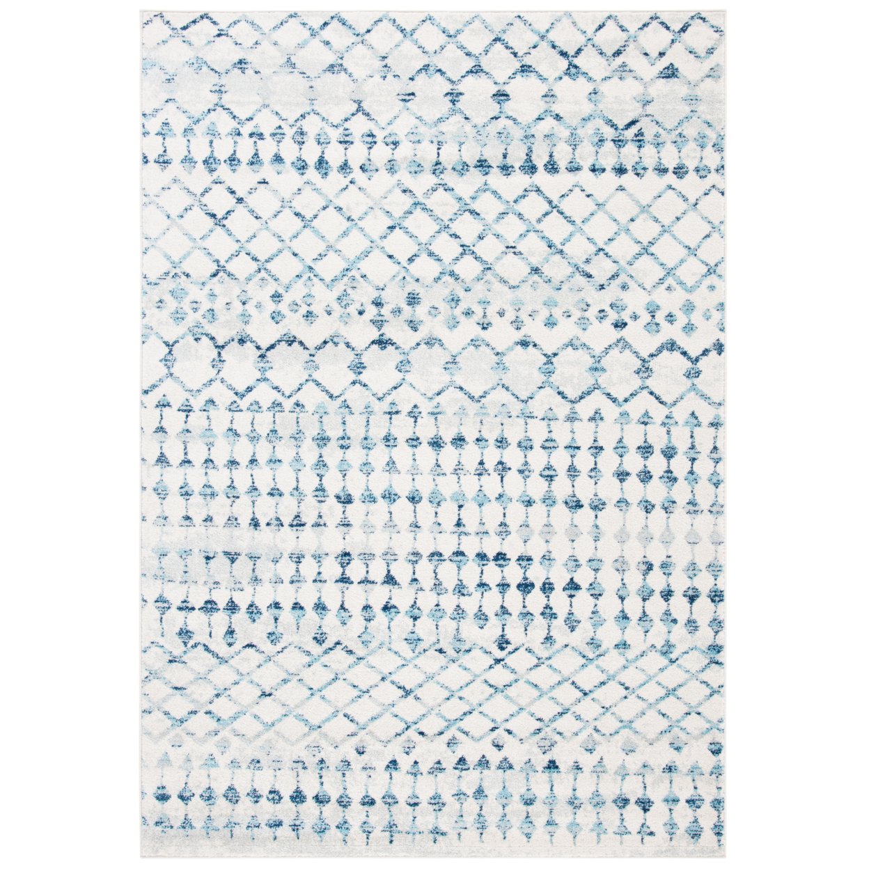 SAFAVIEH Mercer Collection MRE449A Ivory / Turquoise Rug - 5-3 X 7-6