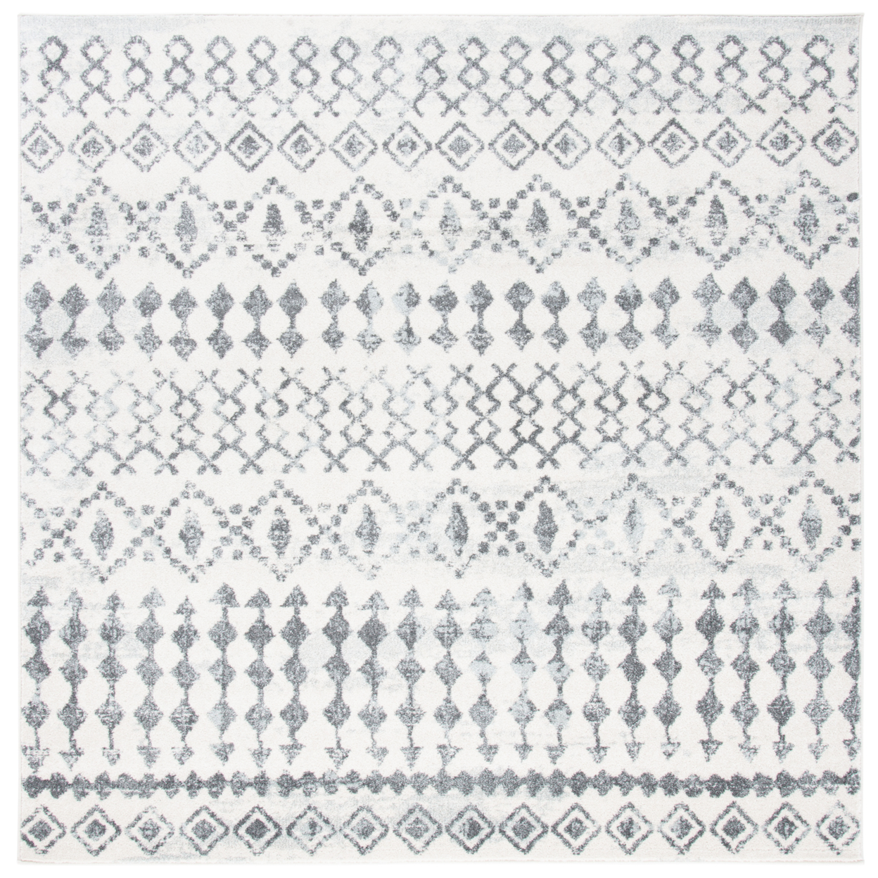 SAFAVIEH Mercer Collection MRE420A Ivory / Grey Rug - 6-7 X 6-7 Square